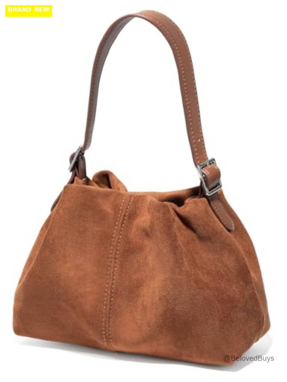 Mini Suede Tote Bag Pleated Cloud Handbag Trendy Shoulder Crossbody Purse - Picture 3 of 6